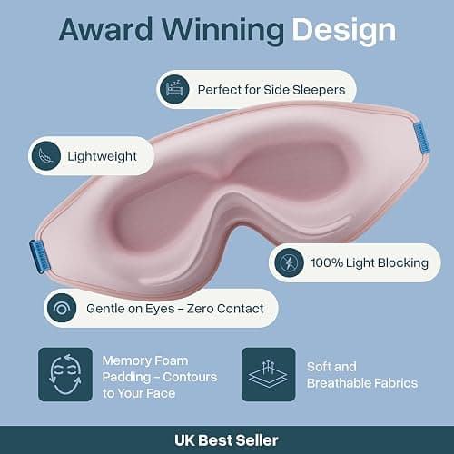 MyHalos® Sleep Mask – 3D Blackout Eye Mask for Women & Men, Side Sleepers, Zero Pressure Memory Foam Eyelash Friendly, Breathable,Award-Winning Sleep Aid for Travel (Peach Orange, 1 Count (Pack of 1)) thumbnail 3
