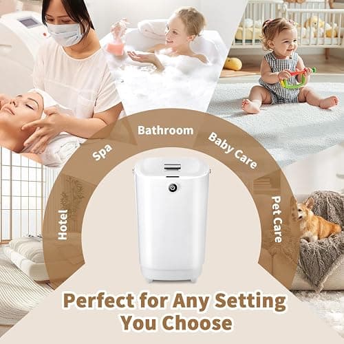 Towel Warmers for Bathroom Bucket, Luxury Large Spa Towel Hot Warmer Bucket Style-Hot Towels in 10 Minutes-Fits Up to Two 40"x70" Oversized Towels - Bathrobe, Towel, Blanket-White thumbnail 7