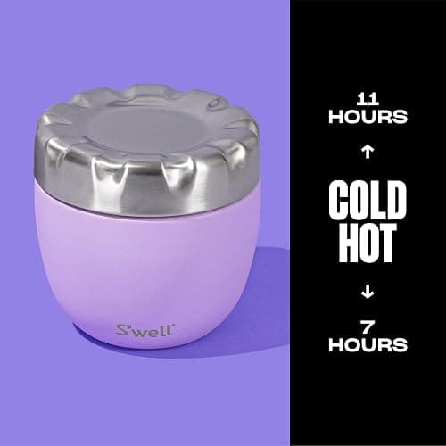 S'well Eats Stainless Steel Food Bowls, 21.5oz, Lilac, Triple-Layered Vacuum-Insulated Containers Keeps Food Cold for 11 Hours and Hot for 7 hours, Condensation Free, BPA Free thumbnail 3