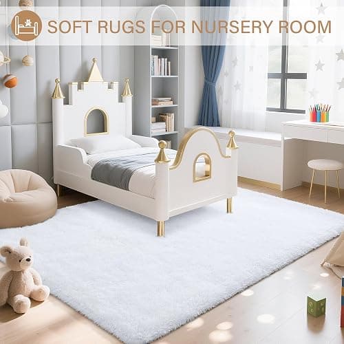 BENRON Fluffy White Rugs thumbnail 5