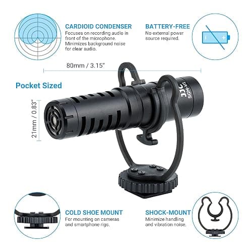 JJC Camera Shotgun Microphone Mic for Sony ZV-1 II ZV1 ZV-1F ZV1F A6700 A6400 A6300 Canon M50 R6II R RP R5 R7 R8 R10 R50 R100 Panasonic GH7 GH6 G95 Nikon Zf Z8 Z30 Z50 Z6 Z7 II Fuji X-T5 X-T4 X-S20 thumbnail 2