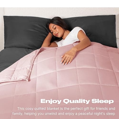 Brentfords Weighted Blanket 8kg for Adults Therapy Anxiety Autism Insomnia Calming Stress Relief with Micro Glass Beads, King - Blush Pink - 150 x 200cm - (Disclaimer Only suitable for age 3+ years) thumbnail 3