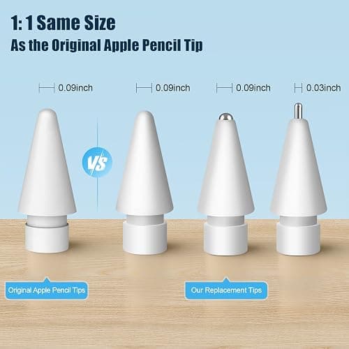 Upgraded Replacement Tips for Apple Pencil Pro/1st Gen/2nd Gen/USB-C, Metal Pen Nibs Accessories for Apple iPad Pencil - (6 Pack) thumbnail 6