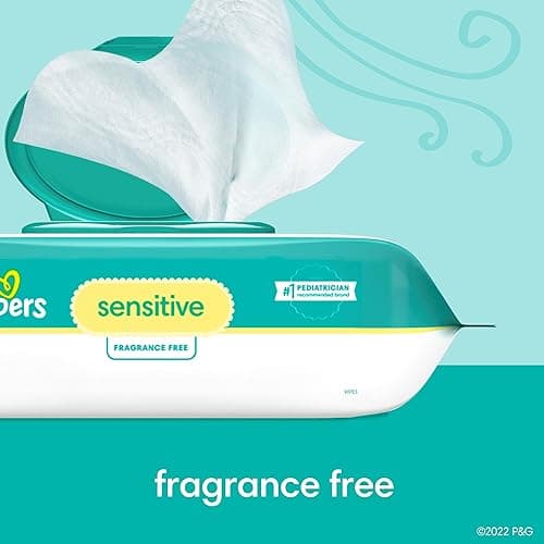 Pampers Baby Wipes Sensitive Perfume Free 12X Pop-Top Packs 1008 Count - 1008 Count (Pack of 12) thumbnail 8