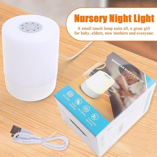 Ormromra Baby Night Light, Kids Night Light, LED Touch Rechargeable Lamp with Dimmable Warm White Light & RGB Color Changing, 4800mwh Small Night Lights for Kids, Bedroom, Living Room, Camping thumbnail 5