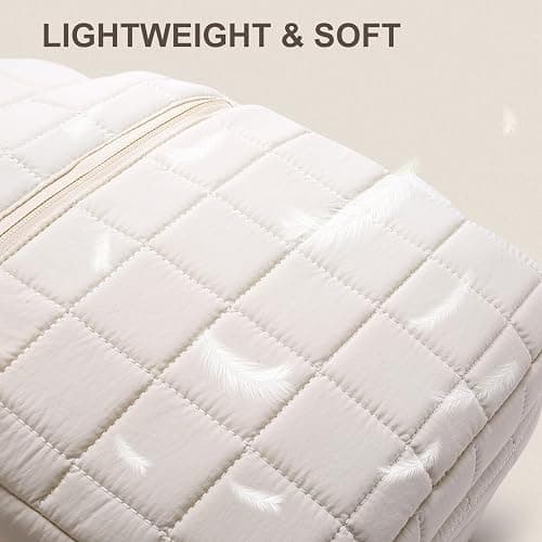 kadilong Laptop Backpack for Women College Travel,Quilted Daypack Bookbag for School Teen Girls Mochilas Mujer,Beige thumbnail 4