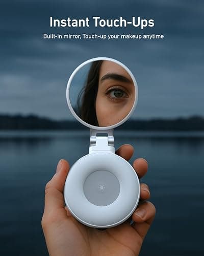 TELESIN C03 Magnetic Selfie Light, 3-in-1 Magnetic Beauty Selfie Light for Phones, CRI97 360° LED Portable Light w/Mirror Compatible with iPhone/Android for Selfie/Photography/TikTok/Zoom Calls/Video thumbnail 4