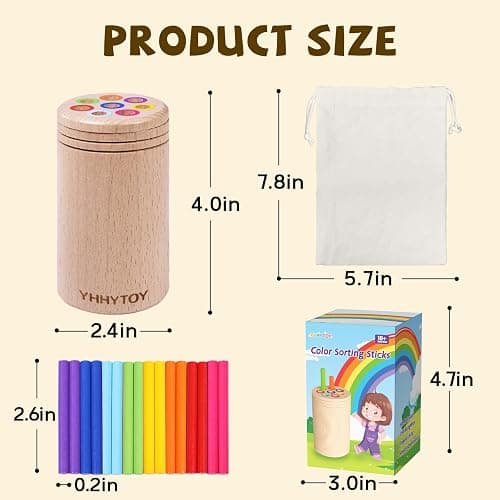 YHHYTOY Montessori Toys for 1+ Year Old, Toddler 18 Month Old Toy Color Sorting Preschool Learning Activities, Fine Motor Skills Sensory Toys for Toddlers 1-3, 1 2 3 Year Old Girl Boy Baby Gifts thumbnail 3