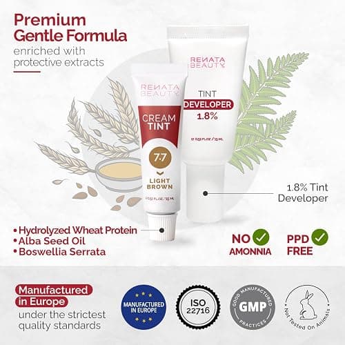 RB RENATA BEAUTY Tint Kit for Spot Coloring – Cream Hair Dye Kit with Developer and Application Brush, Covers Gray Hairs, Smudge-Proof, Long-Lasting Up to 4 Weeks, 20 Applications [Light Brown] thumbnail 4