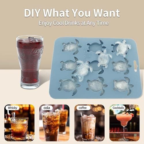 Ice Cube Mold Turtle Shaped Silicone Ice Cube Tray for Beverages, Beer, Juice, Whisky thumbnail 5
