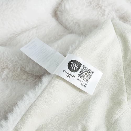 Cozy Bliss Faux Fur Throw Blanket for Couch, Cozy Soft Plush Thick Winter Blanket for Sofa Bedroom Living Room, 50 * 60 Inches Beige thumbnail 7