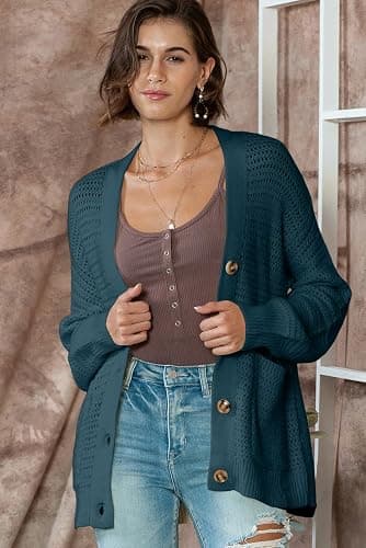Dokotoo Women's 2026 Fashion Casual Open Front Long Sleeve Chunky Knit Cardigans Sweaters Outerwear Coats thumbnail 3