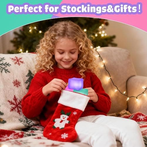 Fidget Toy Stress Cube 3 Pack - High Density Gel Filled 2.1" Cube, Squishy Fidget Toys for Relaxation, Calming Sensory Toys for Autism, Stress Balls for Kids Adults Children Teens thumbnail 2