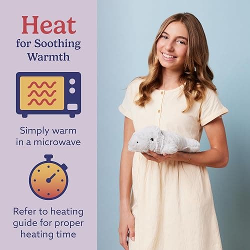 warmies Microwavable & Weighted Stuffed Animals, Manatee - Heated Stuffed Animal Plushie for Warmth & Comfort - Cute Soft Plush Toys for Adults & Children (Boys, Girls, Babies & Toddlers) thumbnail 4