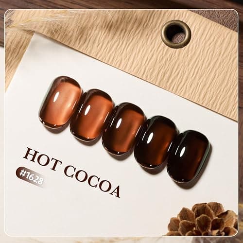 GAOY Jelly Nude Gel Nail Polish, 16ml Sheer Dark Brown Translucent Soak Off Gel Polish, UV Light Cure for Nail Art DIY, 1628 Hot Cocoa thumbnail 2