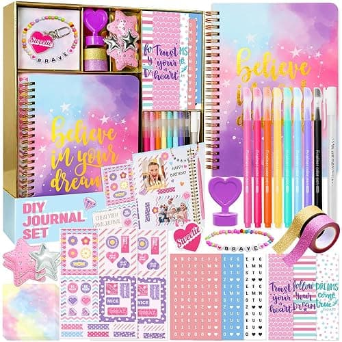 Nollh DIY Journal Kit for Girls - 26PCS Teen Tween Girl Gifts Trendy Stuff, Stocking Stuffers, Scrapbook Supplies Stationery Set, Art Crafts Kit - Ideal Gifts for 8 9 10 11 12 13 14 Year Old Girl thumbnail 8