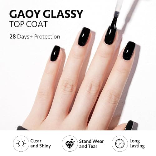 GAOY 2 Pcs 16ml No Wipe Gel Top Coat, Glassy Clear Gel Top Coat, High Gloss Finish for UV Light Cure Gel Nail Polish - 2 Pcs Gel Top Coat thumbnail 4