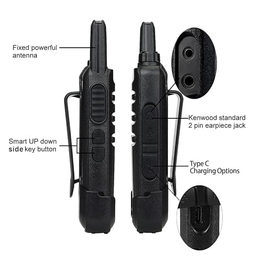 Retevis RT22 Two Way Radio Long Range Rechargeable,Portable 2 Way Radio, USB-C Charging, Handsfree Walkie Talkies for Adults Cruise Hiking Camping(4 Pack) thumbnail 7