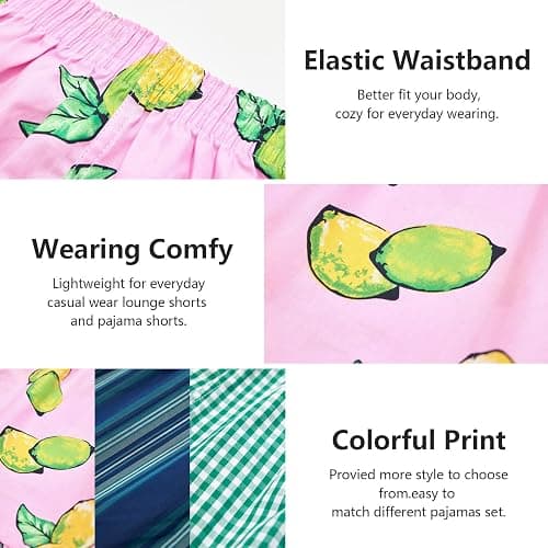 Cinvik Boxer Shorts for Women Gingham Sleep Y2k Printed Boxers Pj Boxer Short Trendy Checkered Baggy Pj Boxers thumbnail 3