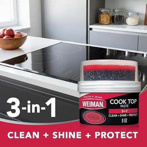Weiman Cooktop Cleaner Paste, Easily Remove Burned-On Food, Grease and Watermarks, Leaving Your Glass Cook Top Sparkling thumbnail 3