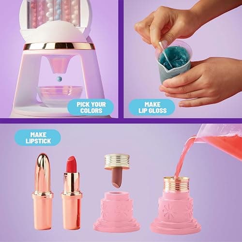 Claire's DIY Lipstick & Lip Gloss Making Kit – 97-Piece Makeup Craft Kit| Kids Arts & Crafts Activity Set| Handmade Moisterizing Lip Glaze| Beauty & Cosmetic Products| Girls Science Toy Gift| Ages 8+ thumbnail 4