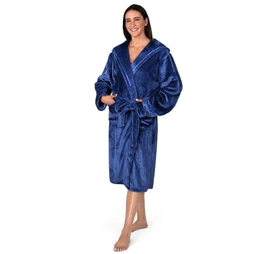 PAVILIA Robes For Women, Fleece Soft Fluffy Bathrobe, Plush Cozy Long Spa Robe thumbnail 8