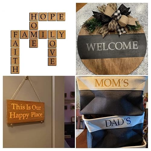 3 Inch Alphabet Letter Stencils for Painting - 70 Pack Letter and Number Stencil Templates with Signs for Painting on Wood, Reusable Letters and Numbers Stencils for Chalkboard Wood Signs & Wall Art thumbnail 3