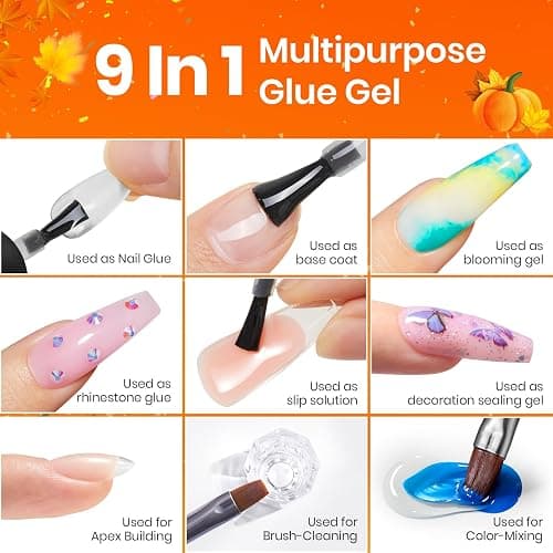 Beetles Gel Nail Extension Kit Almond Shape, Easy 9 in 1 Glue Uv Led Set Etch X Nail Tips Short Almond Half Matte Tips, Gift for Women & Girls, 504 pcs thumbnail 6