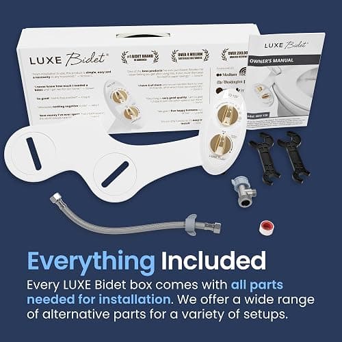LUXE Bidet NEO 320 - Warm Water, Dual Nozzle, Self-Cleaning, Non-Electric Bidet Attachment for Toilet Seat, Adjustable Water Pressure, Rear & Feminine Wash (Gold) thumbnail 4