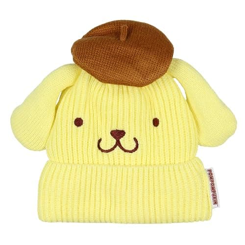 Sanrio Pompompurin Beanie Hello Kitty and Friends Pompompurin Embroidered Character Cuffed Beanie Cap Hat OSFM for Men and Women - Image 1