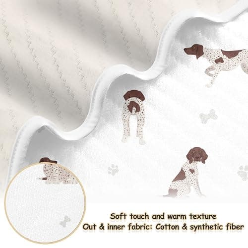 Swaddle Blanket German Shorthaired Pointer Cotton for Infants, Receiving, Lightweight Soft Swaddling for Crib, Stroller, Nursery, Puppy, 30x40 in thumbnail 4