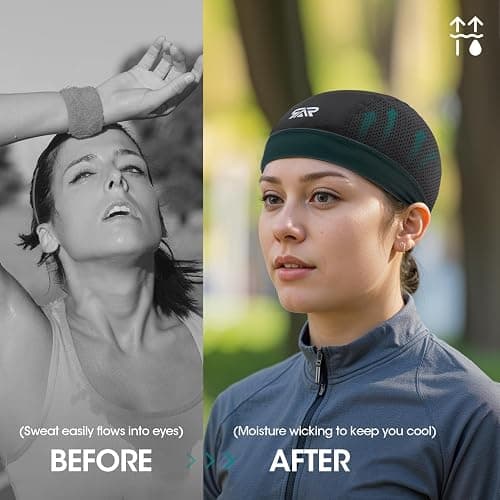 THINDUST 3Pcs Breathable Mesh Skull Cap,Lightweight Quick Dry Sports Helmet Liner for Men Women, Cooling Cycling Beanies thumbnail 3