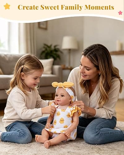 BABESIDE Reborn Baby Doll Clothes for 17- 22 Inch Dolls | 2-piece duck pattern reborn baby doll clothes outfits for 17–22 inch dolls with 1 doll romper and 1 matching headband thumbnail 7