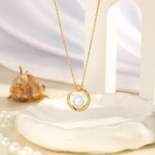 HABIKIP 14K Gold Plated Layered Pearl Necklaces Set for Women, Trendy Layering Stackable Dainty Daisy Pearl Choker Chain Stacked No Tarnish Necklace Stack Fashion Jewelry for Women thumbnail 7