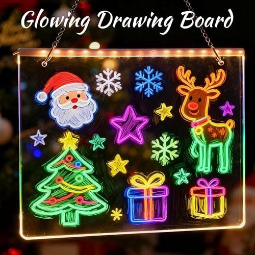 LED Note Board with Colors, 2026 New Led Drawing Board Acrylic Dry Erase Signage Board, Glowing Acrylic Message Marker Board Light up Dry Erase Board with Stand and 7 Colored Pens (A-5.9 * 5.9in) thumbnail 6