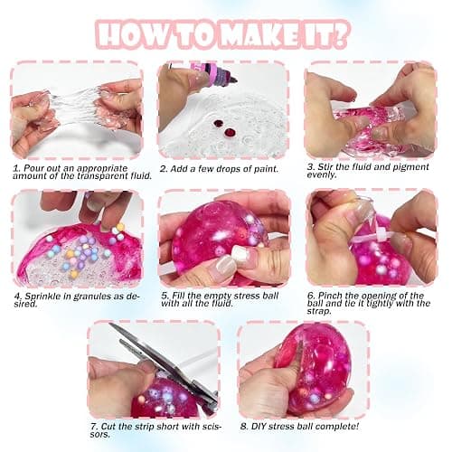 DIY Stress Ball Making Kit - 14 TPR Skins - Immersive Asmr Ball Squishy kit- Craft Kits Stress Balls - Handmade Make Your Own Fidget Stress Balls Kit for Adults - Crunchy Relaxing thumbnail 5
