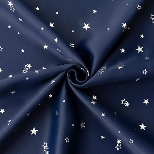 BGment Kids Blackout Curtains for Boys Bedroom, Star Curtains Thermal Insulated Grommet Window Drapes for Nursery, Set of 2 Panels (42 x 63 Inch, Navy Blue) thumbnail 8