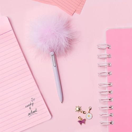uniball™ The Elle Pen Set, Zento Gel Pens, Black Ink, 4 Count | Pink Puff included, 0.7mm Medium Point, Retractable, Smooth Writing, Quick-Drying, No Smear, No Bleed thumbnail 2