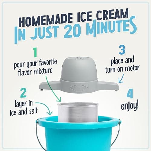 Nostalgia Electric Ice Cream Maker - Old Fashioned Soft Serve Ice Cream Machine Makes Frozen Yogurt or Gelato in Minutes - Fun Kitchen Appliance - Blue - 4 Quart thumbnail 4
