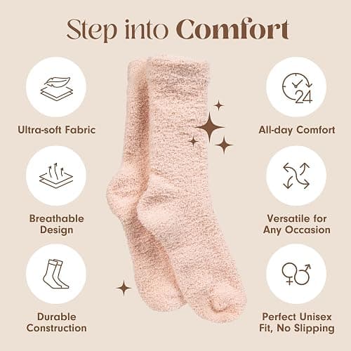 Unboxme Gifts Warm & Cozy Ultra-Luxe Cloud Sock for Women & Men - Super Soft Luxurious Fabric Sleep Socks thumbnail 3
