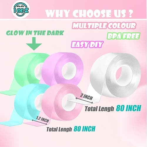 Nano Tape Bubble Kit,Toys for Girls,Cute Stuff for Girl,Cool Stuff for Kids,DIY Craft Kit,Fun Toys for Kids,Gifts for Girls Boys 4, 5, 6, 7, 8, 9, 10, 11, 12 Years Old,5PCS (2"&1.2") thumbnail 3