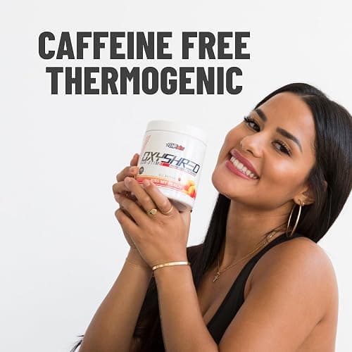 EHP Labs OxyShred Non Stim Pre Workout Powder – Caffeine Free Preworkout for Women & Men – Non Stimulant Thermogenic & Energy Support – Focus & Metabolism Support – Peach, 33 Servings thumbnail 5