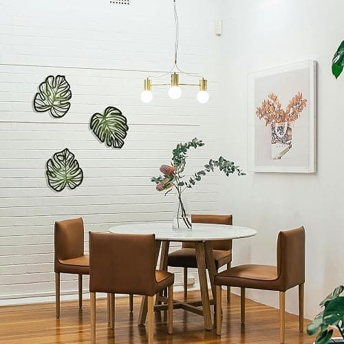 Palm Leaves Wood Wall Decor, 3Pcs Tropical Wall Art Jungle Decor, Wooden Natural Leaves Plant Wall Decor, Vintage Tropical Plant Plaque for Home Living Room Kitchen Bedroom Bathroom & Garden, Green thumbnail 4