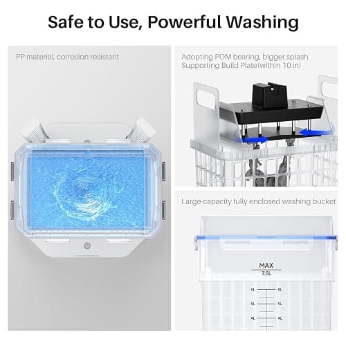 ELEGOO Mercury Plus V3.0 Wash and Cure Station, 7.5 L Large Capacity, Compatible with Mars Saturn Photon Halot MSLA LCD DLP 3D Printers, Washing Size of 9.05"×5.31”×10.24“ thumbnail 5