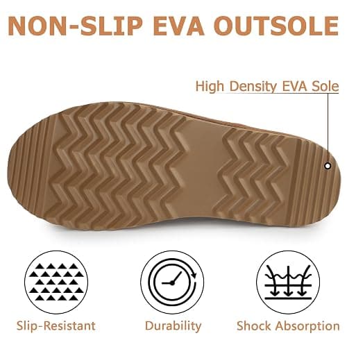 riemot Classic Ankle Boots for Women Genui|ne Suede Faux Fur Lining Memory Foam Insoles Winter Mini Snow Boot Outdoor Lightweight Non-Slip Thermal Shoes Cozy Warm Slip On Booties Chestnut US 6-11 thumbnail 7