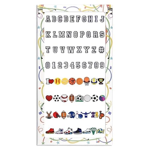 CUNUEN Sports Letter Charms for Bogg Bag, Football Baseball Softball Basketball Soccer Volleyball Inserts for Beach Handbag Decoration thumbnail 6