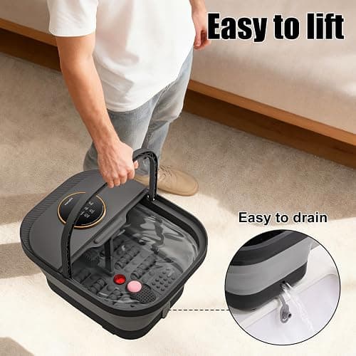 FOFOJÔY Foot Spa Bath Massager with Heat, Bubble, Temperature Control, Remote Control, Touchscreen, Pumice Stone, Pedicure Foot Spa Gift for Man Women Mother Father (Plus Size) thumbnail 5