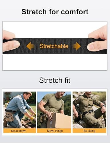 JUKMO Quick Release Tactical Belt, Military Work 1.5" Nylon Web Hiking Belt with Heavy Duty Seatbelt Buckle thumbnail 4