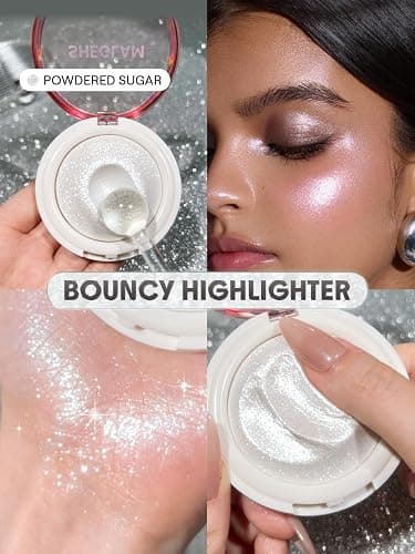 SHEGLAM Glowchi Bouncy Highlighter Mochi-like Formula Highlighter Long-lasting Shimmer Makeup-Powdered Sugar thumbnail 5