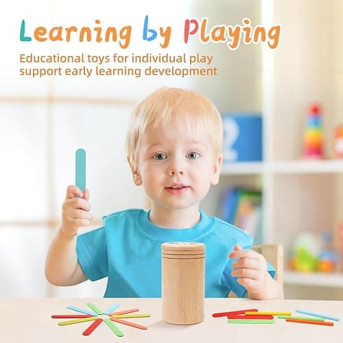 MTTIERY Montessori Wooden Color Sorting Toys for 18 Month Old,Preschool Learning Activities Educational Fine Motor Matching Game,Birthday Gifts for Boys Girls thumbnail 2